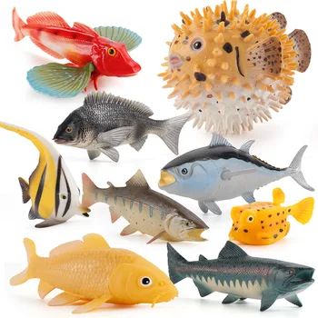 Simulacija Figurice Igrača Ocean Fish Živali Model Tuna Losos Figuric Morski Akvarij Veren Izobraževalne Otroci Igrače 75