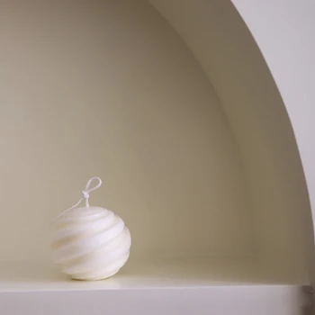 3D Spiralno Obliko, Žogo Iz Volne Sveča Silikonsko Plesni Torto Voska, Mila Plesni DIY Aromatherarpy Gospodinjski Dekoracijo Obrti, Orodja