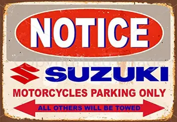 Yilooom Obvestilo Motorna Kolesa Suzuki Parkiranje Samo Kovinski Tin Prijavite Plakat Stenska Ploščica