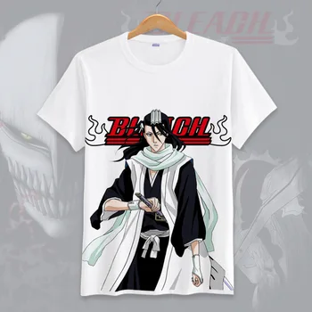 Poletne majice Anime Bleach Kurosaki ichigo Cosplay T-shirt Kuchiki Byakuya Unisex Vrh Tees Kratkimi Rokavi tshirt Moda 76
