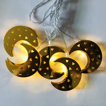 Luna Niz LED Luči Ramadana Led Luč za Okna Okraski Baterije na Prostem, Doma Ornament Kovinski Pravljice Obesek Luces