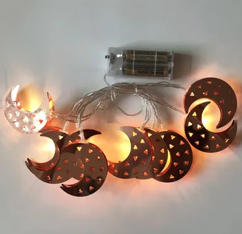 Luna Niz LED Luči Ramadana Led Luč za Okna Okraski Baterije na Prostem, Doma Ornament Kovinski Pravljice Obesek Luces