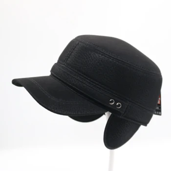 Мужская военная кепка осенне-зимней регулируемой шапки из искусственной кожи с ушками спортивная шапка на открытом воздухе 771