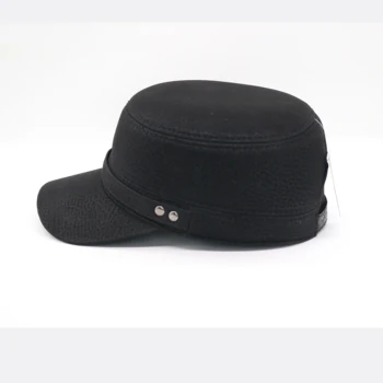 Мужская военная кепка осенне-зимней регулируемой шапки из искусственной кожи с ушками спортивная шапка на открытом воздухе