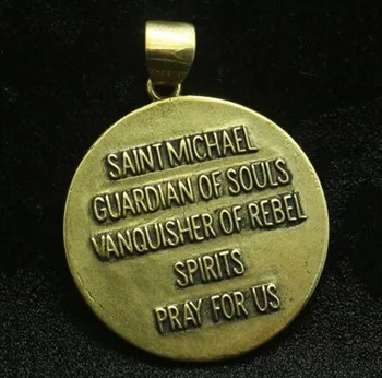 Preprosto Vroče Prodajo Kul Big Saint Michael Angel Krog Medaljo za Obesek Moških in Žensk Drsna Ogrlico, Obesek 77363