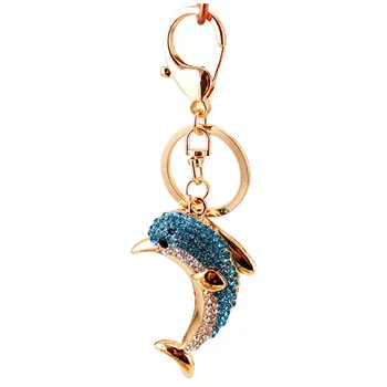 Keychain Kristalno Vdelan Dolphin Obliko Keychain za Ženske Avto Ključnih Verige Nakit Darilo Dodatki Llaveros Par Mujer Spusti Ladje