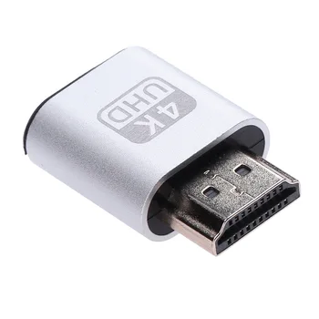 4K HDMI je združljiv DDC EDID Preizkusni Čep brez Glave Duha Zaslon Emulator Navidezni Zaslon Adapter za Bitcoin Mining(Srebrni)
