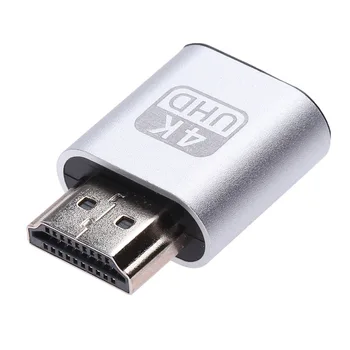 4K HDMI je združljiv DDC EDID Preizkusni Čep brez Glave Duha Zaslon Emulator Navidezni Zaslon Adapter za Bitcoin Mining(Srebrni)
