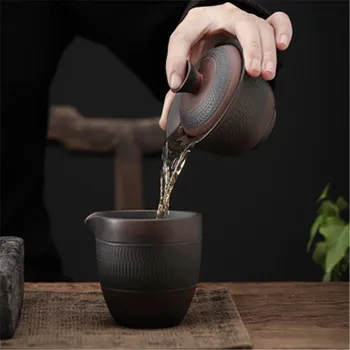 Ustvarjalnost Vijolično lončenine pokrov, posodo ročno retro keramični Sancai kritje skledo Kung Fu čaj, set čaj skledo čaj skodelica čaj, kavo 77871