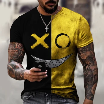 XOXO vzorec 3d natisnjeni t-shirt moda za moške ulica priložnostne športna majica moški O-vratu prevelik t-shirt Kul Tshirt 2021 poletje