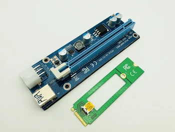 Nov USB 3.0 Dvig Mini PCI-E, da PCIe PCI-E PCI Express 1x do 16x Riser Card Raiser SATA 6Pin Moč za BTC Antminer Rudar Rudarstvo 78475