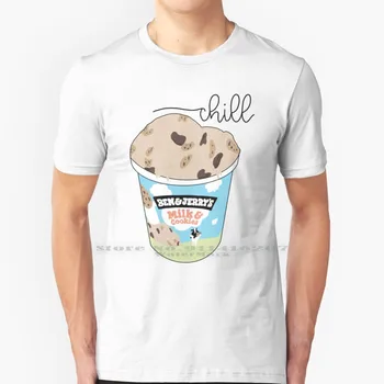 Ben In Jerrys Mleka In Piškote Estetske Ice Cream T Shirt Čistega Bombaža Sladoled Poleti Piškotki In Smetana Zabavno Poceni Brezplačno