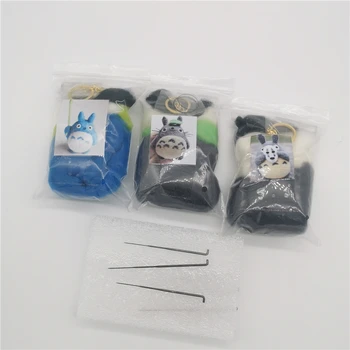 Risanka Moj Sosed Totoro Polstenja Volne Lutka Volne Klobučevine Poked Kitting DIY Paket z Iglo Ne-Končal Materialov Kit