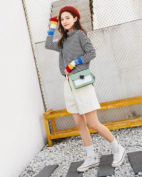 Ženske Mini Majhen trg Pack Torba Modni Oblikovalec kontrast barve zaklepanje oblikovalec mini Crossbody Vrečko