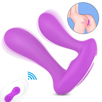 3in1 Nevidno Nositi spodnje Hlačke Vibrator za Pare brez naramnic Dildo G Spot Vagine, Anusa Presredka Stimulacije Sex Igrače za Ženske Trgovina