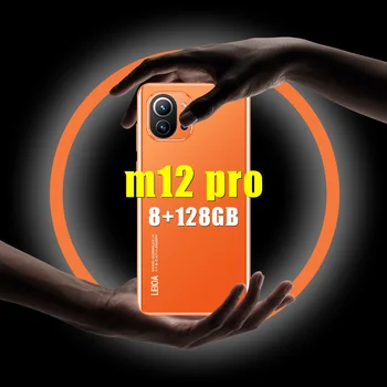 M12Pro 6.1 Palčni 8+128GB Dual SIM 24+48MP Prstnih ID Poceni Pametnih telefonov, Globalno Deca Jedro 4800mAh mobilni telefon MTK6595 Andriod10.0