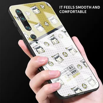 Moda Kaljeno Steklo Primeru Telefon Za Xiaomi Mi Poco X3 NFC 11 9T 10T Pro Opomba 10 Lite Nekoma Haikyuu Kuroo Kritje Coque Funda