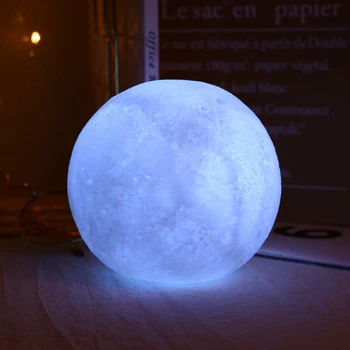 10 cm Moon Light 3D Tiskanja Barvite Spremembe Luna Svetu Lučka Luna Luna Noč Svetlobe Usb Touch Stikalo Doma Spalnica Dekor dropshipping
