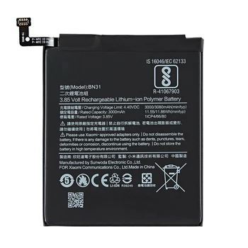 Baterija za Redmi Note5A Opomba 5A Prime S2 Baterija Za Xiaomi Mi 5X A1 Mi5X BN31 bateria 5A Pro/prime Y1 MiA1 S2 Brezplačna Orodja