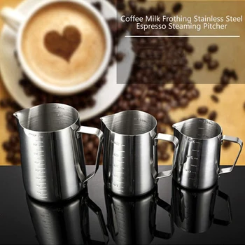 Novo iz Nerjavečega Jekla za Penjenje Mleka Jug 350/550/900 ml Espresso Kave Vrč Obrti Kava Latte Penjenje Mleka Jug Vrč