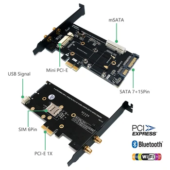 PCI-E WiFi Adapter Mini PCI-E PCI-E Omrežne Kartice mSATA SSD, da SATA 2,5 Adapter s SIM Kartico v Režo za 3G/4G/LTE omrežje Wi Fi Adapter 7991