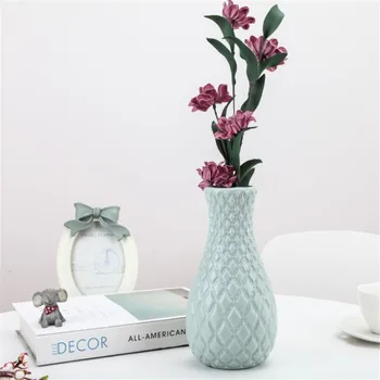 Plastični Cvet Vazo Dekoracijo Doma Bele Vaze Imitacije Keramične Vaze Cvetlični Lonček Dekoracijo Skandinavski Slog Cvet Košarico