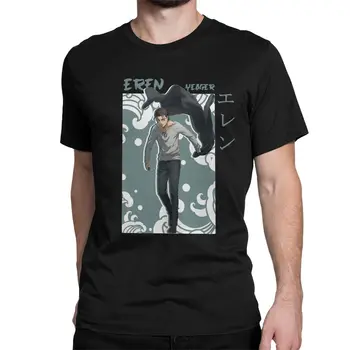 Er Yeager Napad Na Titan T-Shirt Moški Shingeki ne Kyojin Super Cotton Tee Shirt Crewneck Kratek Rokav T Shirt Poletje Vrhovi
