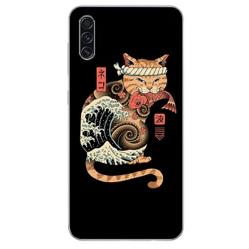 Suši Ninja mačka primeru telefon Xiaomi mi 9 lite redmi K30 K40 7A 8A 9A 9C stojalo pokrov na Redmi Opomba 9s 8T 7 8 9 5 Pro Primeru