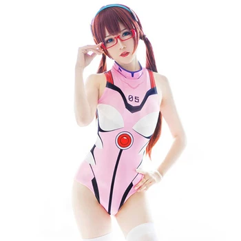 Anime Cosplay EVA Makinami Ayanami Asuka Bodysuit Sukumizu Plaži kopalke Halloween D. va Tesen Seksi Kostum 81651