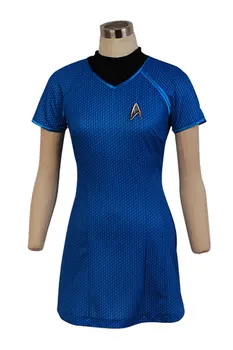 Star Cosplay Trek Into Darkness Obleko Kostum Za Odrasle Ženske, Dekleta Flote Uhura Modra Enotna Obleka Za Halloween Carnival Kostumi