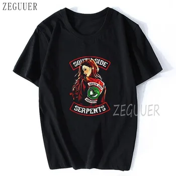 Južna Stran Serpents Riverdale Cheryl Cvet TV Serija Kul moška T-Shirt majica Bombaž Ulzzang Gothic Vrh Hip Hop Punk Majica s kratkimi rokavi Ženske