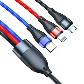 Melonboy 3 v 1, USB Kabel Tip C Kabel za Samsung S20 Xiaomi Mi 9 Kabel za iPhone 12 X 11 Pro Huawei Polnilnik, Mikro USB Kabel