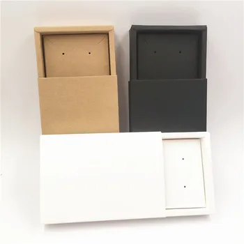 48sets Kraft papir, Kraft Papir Predal Ljubezni Nakit Opremo, ki Prevažajo Polje Papirja Skladiščenje Darilo zložljiva slog Škatle z notranjo kartico