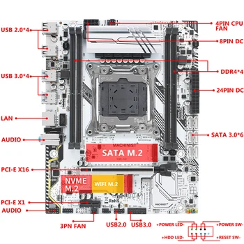 Strojnik x99 matične plošče, Set Komplet LGA 2011-3 Z Intel Xeon E5 4620 V3 procesor 4Pcs*8g= 32GB 2666MHz DDR4 RAM Pomnilnika X99-K9