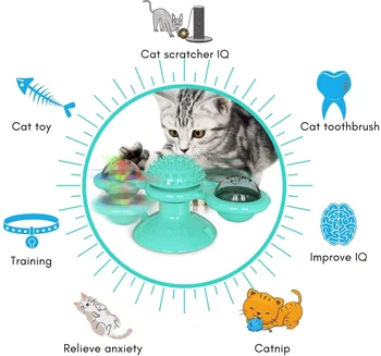 Vetrnica Mačka Igrača Smešno Masaža Vrtljiv Mačka Igrače Z Catnip LED Žogo Zob Čiščenje Interaktivni Puzzle Smart Izdelki za Hišne živali