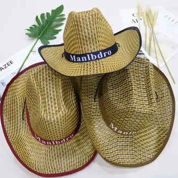 Debelo kavbojski klobuk, slamnik sun pokrivalo moški in ženske rider klobuk кепка мужская fedora klobuk Panama vrv dodatki