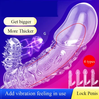 4 Vrste Vibrator Penis Extender Rokav Penis Širitve Petelin Obroč Zamudo Izliv Spolnih Igrač Za Moške Intimno Blaga Seks Izdelka