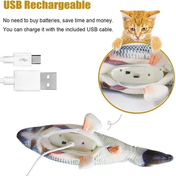 Hišne Ribe Obliko Mačka Igrače, Električni USB Polnjenje Simulacije Mehki Pliš Ribe Igrače Interaktivni Ribe Catnip Žvečilni Smešno Mačka Igrače