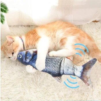 Hišne Ribe Obliko Mačka Igrače, Električni USB Polnjenje Simulacije Mehki Pliš Ribe Igrače Interaktivni Ribe Catnip Žvečilni Smešno Mačka Igrače