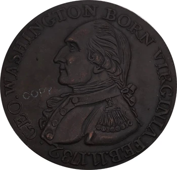 Zda 1792 Washington Rojen Virginia Centov Splošno Armad Povratne brez datuma Pek 60 Navaden Robu Rdečega Bakra Kopijo kovancev