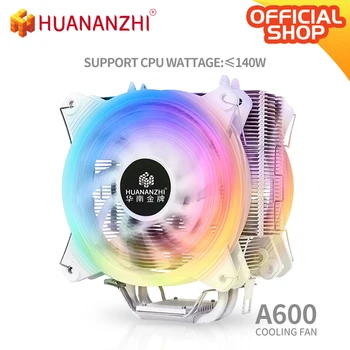 HUANANZHI A600 4 Baker Toplotne Cevi LED CPU Hladilnik Hladilni Ventilator Hladilnika Tiho Dual Fan Cooler Heatsink