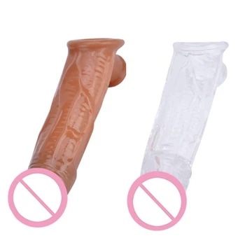 Moški Dildos Kondom Zamudo Izliv Večkratno uporabo Penis Rokavi Moški Širitev Dick Extender Spolnih Igrač za Moške Ojačevalec Penis Prstan