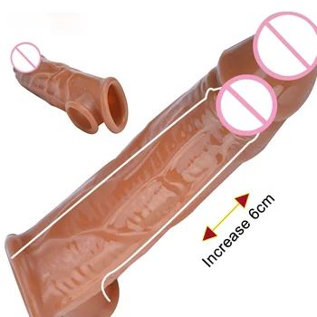 Moški Dildos Kondom Zamudo Izliv Večkratno uporabo Penis Rokavi Moški Širitev Dick Extender Spolnih Igrač za Moške Ojačevalec Penis Prstan