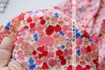 145x50cm 60-ih letih Tiskanje Majhnih Cvetlični Poplin Cottonsewing Tkanine,zaradi česar Poletje DIY Ročno izdelana Oblačila Krpo