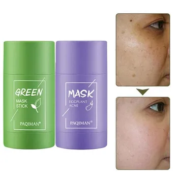 Zeleni Čaj za Čiščenje Maske Jajčevec za Nego Kože, Zob Masko Čiščenje z Glino Palico Masko Olje Nadzor Anti-akne Nega Obraza 84485