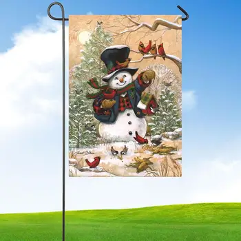 Prijatelji Vrt Zastavo Snežaka Zimske Sezonske Banner Vesel Božič Ornament