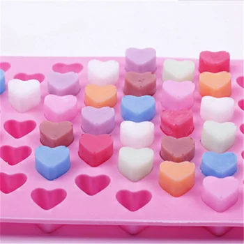 55 Luknje Non-stick Srce Ljubezni, Oblikovane Silikonske Jelly Torto Fondat Plesni Čokolado Ice Cube Pladenj Plesni Kuhinja Peko Orodja, Pripomočke,
