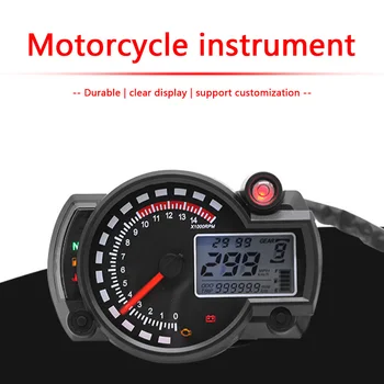 Motorno kolo merilnik Hitrosti Instrumenti Števec Tahometer Merilnik Goriva 7-Barva Ozadja LCD Motocikla Digitalni Merilnik Univerzalno Moto
