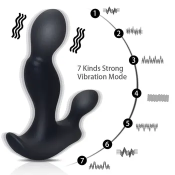 7 Načini Analni Vibrator Spolnih Igrač za Moške Daljinski upravljalnik Prostate Massager Močan Moški Analni Silikonski Čep Nepremočljiva Izdelke, povezane s spolnostjo