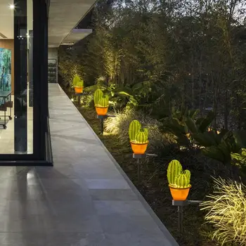 Solarna LED Travnik Lučka Spretno Proizvodnji Kaktus Obliko Spike Luč za Zunanji Vrt, Dvorišče Tla Odlične Kakovosti Lučka